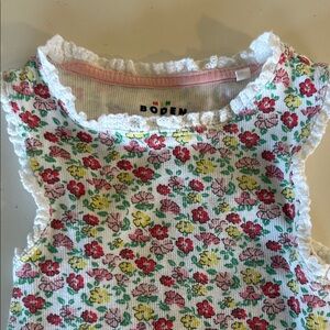 Boden Floral Lace-Trimmed Sleeveless Top